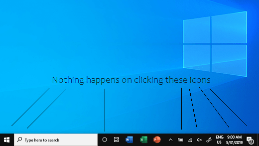 when i click on windows icon nothing happens